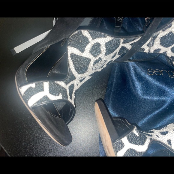 SERGIO ROSSI Minerva Printed Stingray and Suede Sandals gladiator ! - Picture 10 of 11
